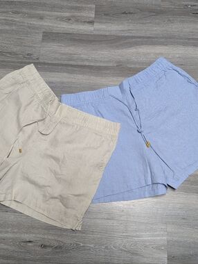 Ellen Tracy Linen Shorts 2XL Bundle 2 Pair Elastic Waist